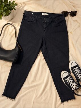 Torrid Black Jegging Crop Jeans Size 20 Plus Size Raw Hem Stretch Denim